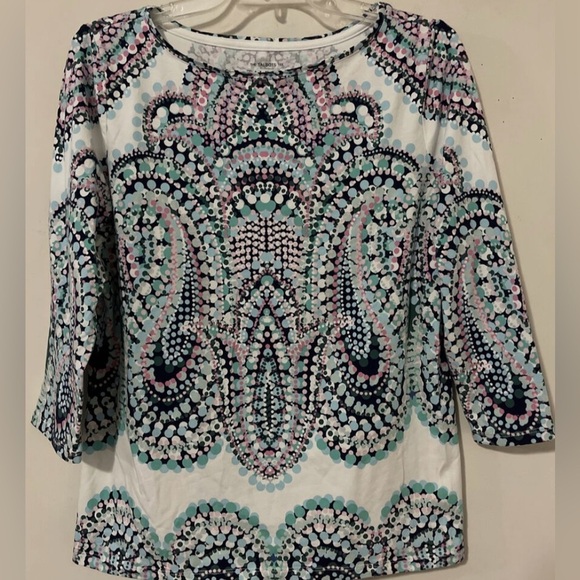 Talbots Tee Small Top Paisley Boat Neck 3/4 Sleeve Stretch Knit
Casual Shirt - Picture 4 of 6